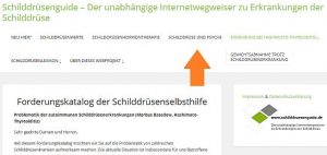 Screenshot www.schilddruesenguide.de